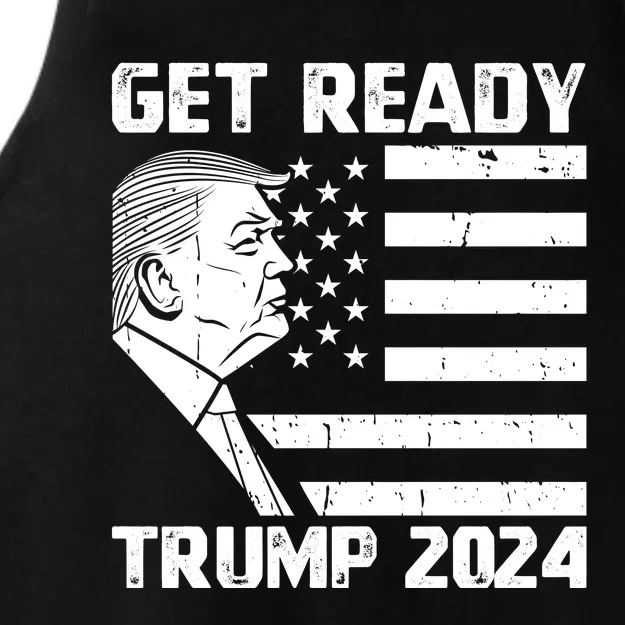 Get Ready: USA Donald Trump 2024 Presidential Election Ladies Tri-Blend Wicking Tank