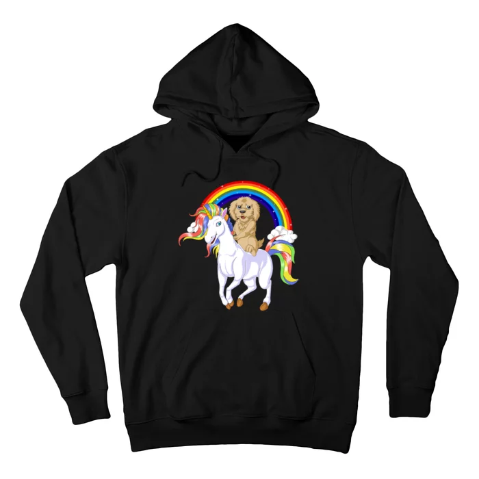 Goldendoodle Riding Unicorn Hoodie