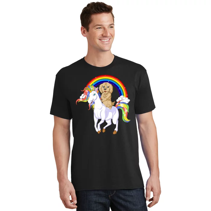 Goldendoodle Riding Unicorn T-Shirt