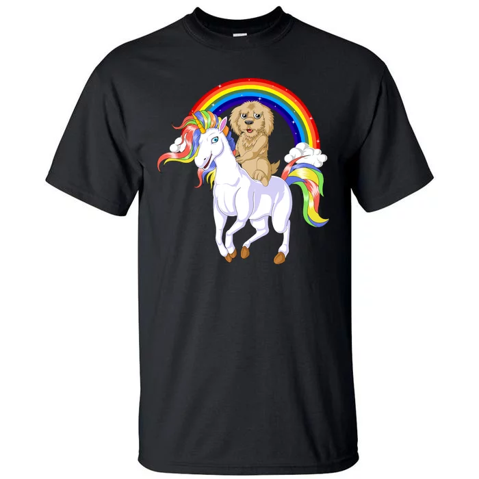 Goldendoodle Riding Unicorn Tall T-Shirt