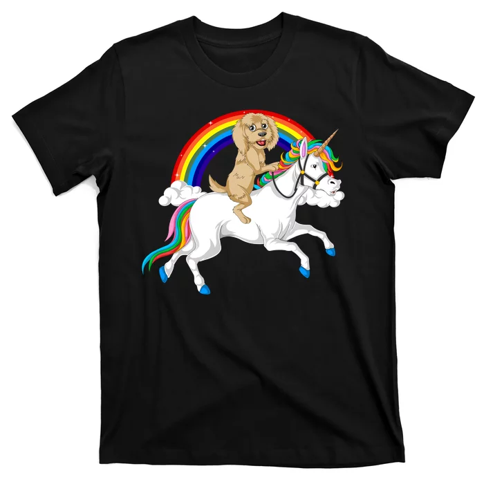 Goldendoodle Riding Unicorn T-Shirt