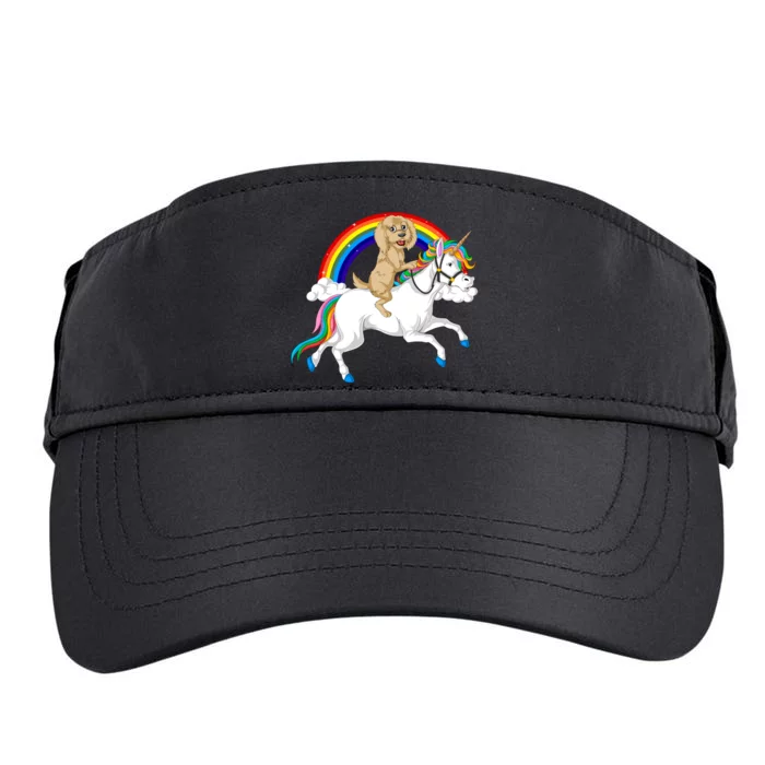 Goldendoodle Riding Unicorn Adult Drive Performance Visor