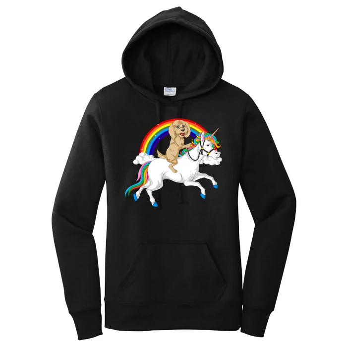 Goldendoodle Riding Unicorn Women's Pullover Hoodie