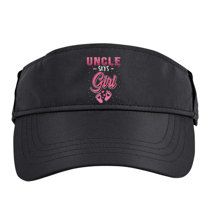 Gender Reveal Uncle Says Girl Baby Matching Family Set Adult Drive Performance Visor