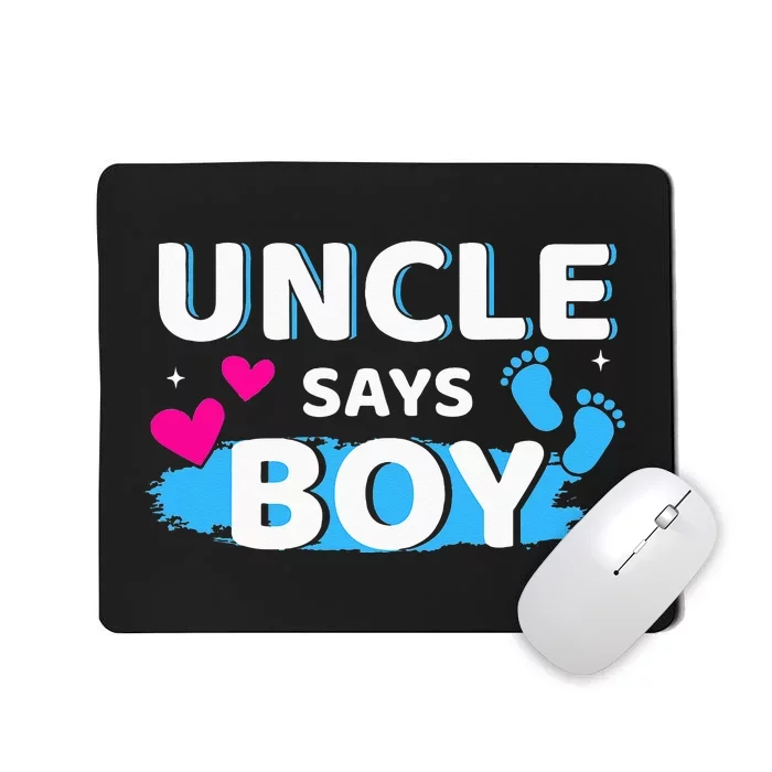 Gender reveal uncle says matching family baby party Mousepad