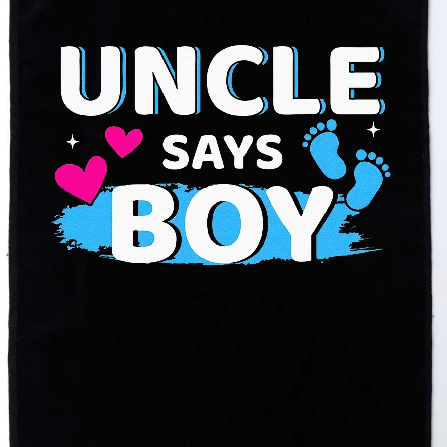 Gender reveal uncle says matching family baby party Platinum Collection Golf Towel