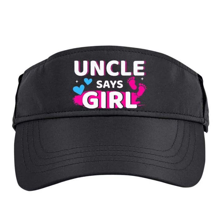 Gender reveal uncle says matching family baby party Adult Drive Performance Visor