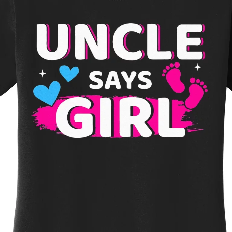 Gender reveal uncle says matching family baby party Women's T-Shirt