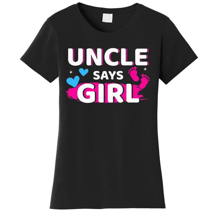 Gender reveal uncle says matching family baby party Women's T-Shirt