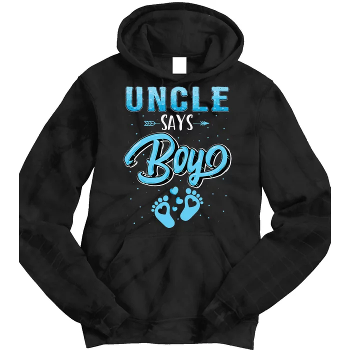 Gender reveal Uncle says baby matching family set Tie Dye Hoodie