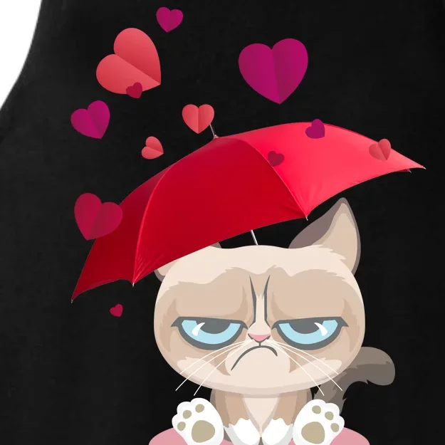 Grump Cat Valentines Day Ladies Tri-Blend Wicking Tank