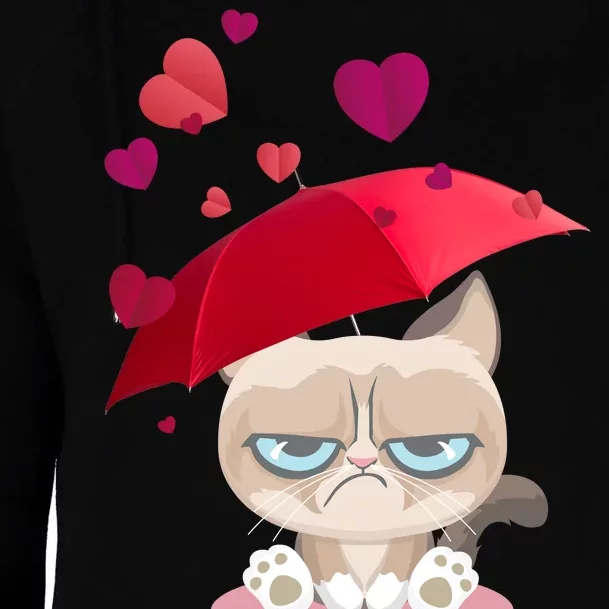 Grump Cat Valentines Day Womens Funnel Neck Pullover Hood