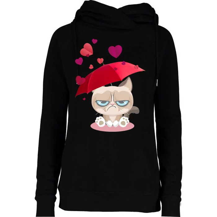 Grump Cat Valentines Day Womens Funnel Neck Pullover Hood