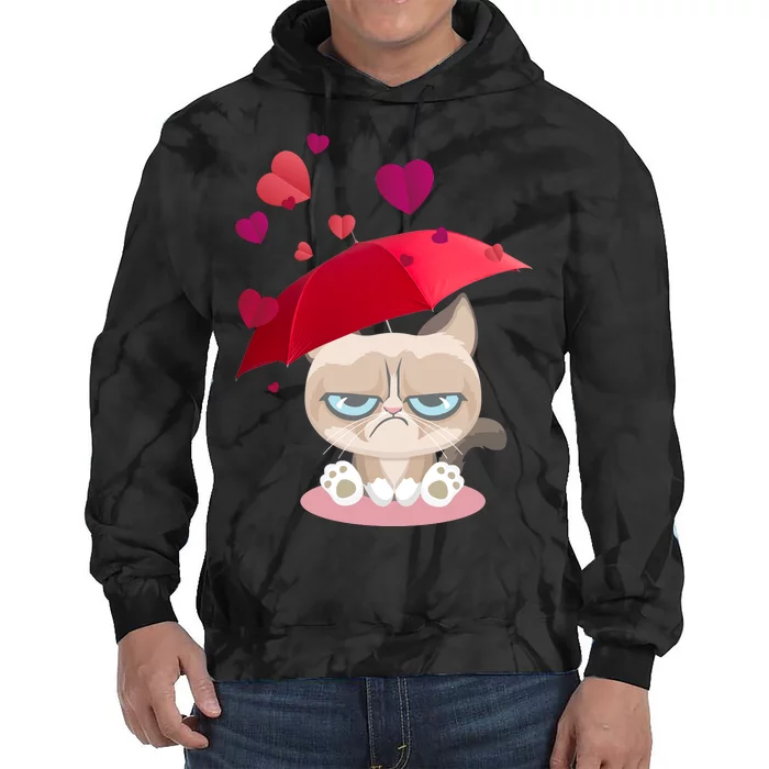 Grump Cat Valentines Day Tie Dye Hoodie