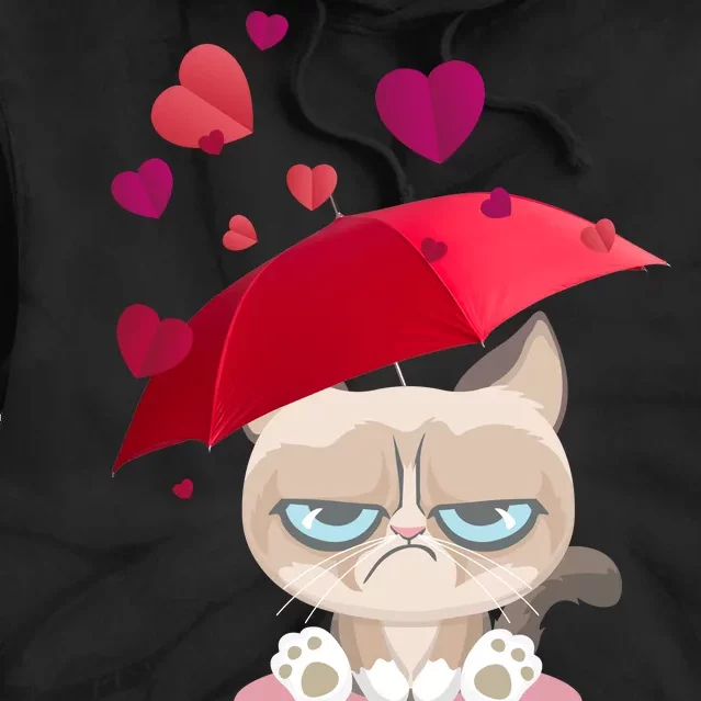 Grump Cat Valentines Day Tie Dye Hoodie