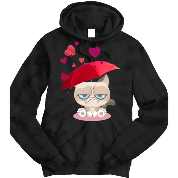 Grump Cat Valentines Day Tie Dye Hoodie