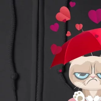 Grump Cat Valentines Day Full Zip Hoodie