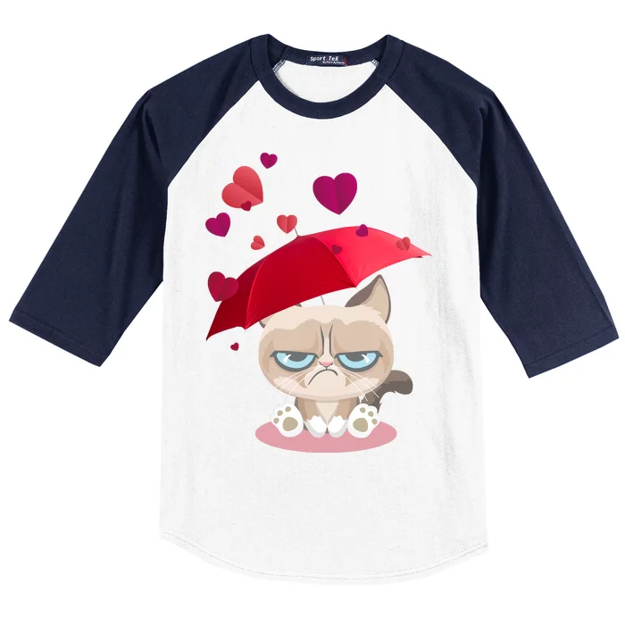 Grump Cat Valentines Day Baseball Sleeve Shirt