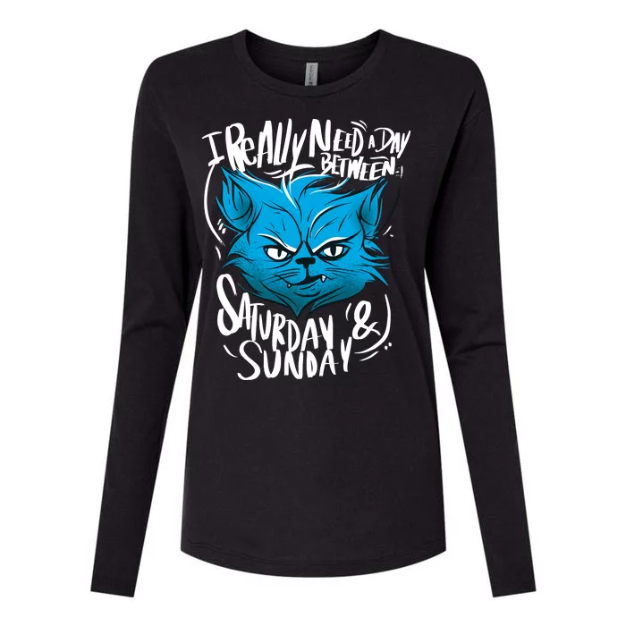 Grumpy Cat Weekend Funny Womens Cotton Relaxed Long Sleeve T-Shirt