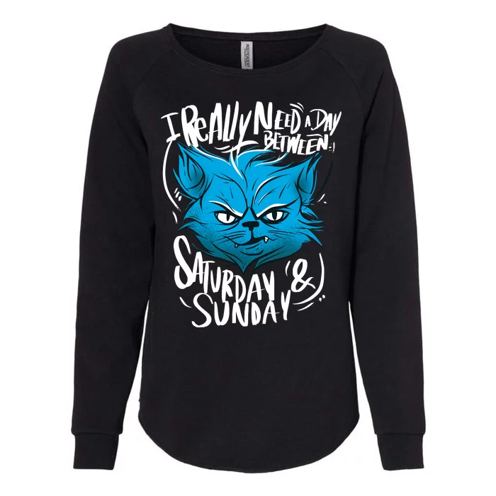 Grumpy Cat Weekend Funny Womens California Wash Sweatshirt