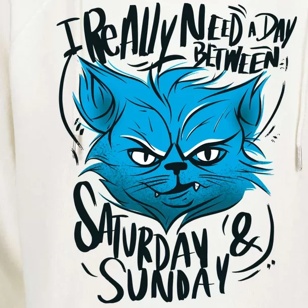 Grumpy Cat Weekend Funny Womens Funnel Neck Pullover Hood