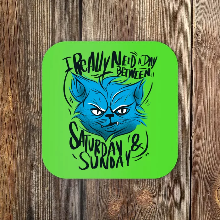 Grumpy Cat Weekend Funny Coaster