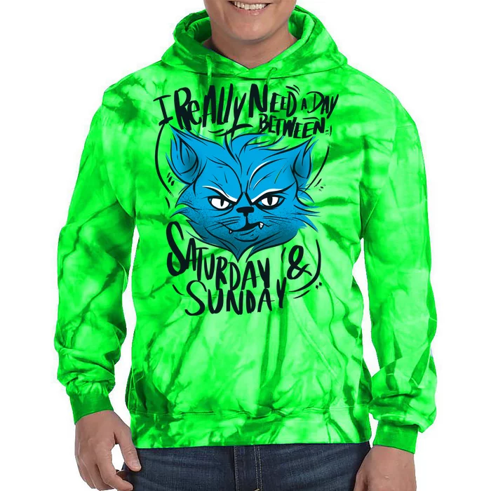 Grumpy Cat Weekend Funny Tie Dye Hoodie