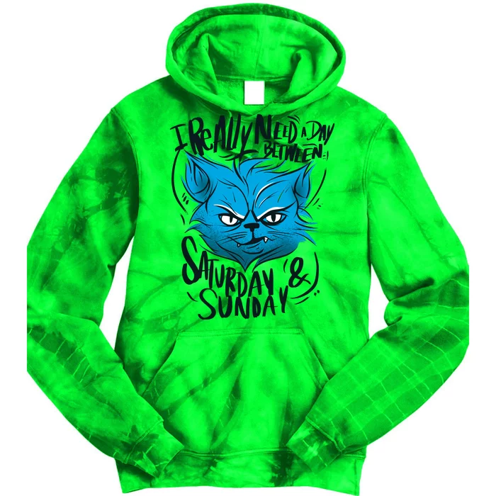 Grumpy Cat Weekend Funny Tie Dye Hoodie