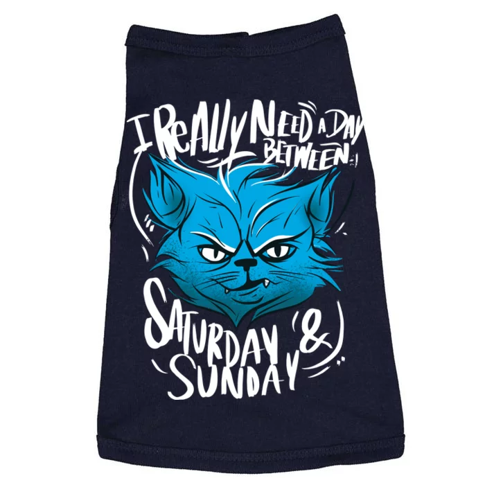 Grumpy Cat Weekend Funny Doggie Tank