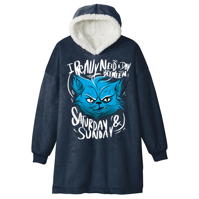 Grumpy Cat Weekend Funny Hooded Wearable Blanket