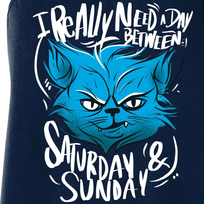 Grumpy Cat Weekend Funny Women's Racerback Tank