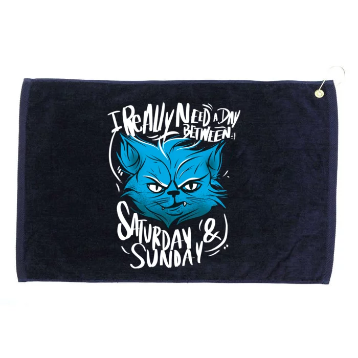 Grumpy Cat Weekend Funny Grommeted Golf Towel