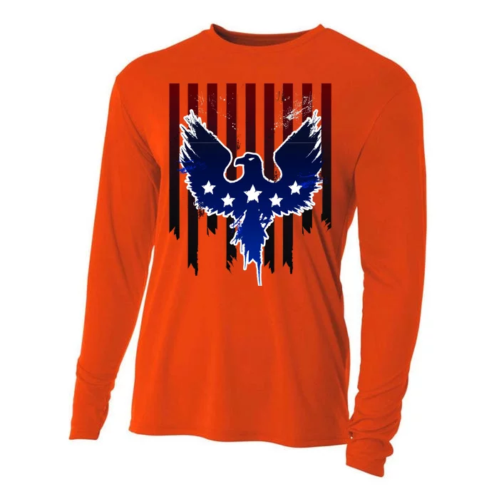 Grunge American Eagle USA Flag Cooling Performance Long Sleeve Crew