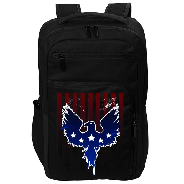 Grunge American Eagle USA Flag Impact Tech Backpack