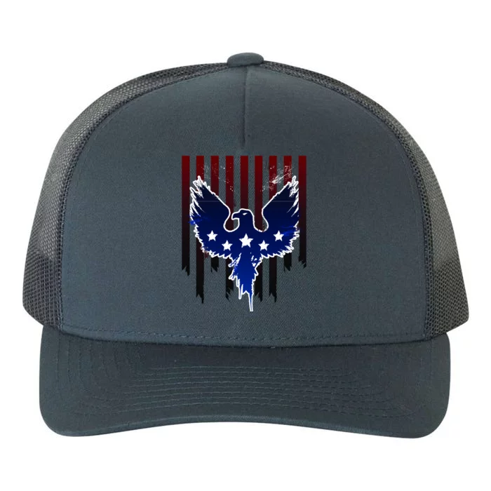 Grunge American Eagle USA Flag Yupoong Adult 5-Panel Trucker Hat