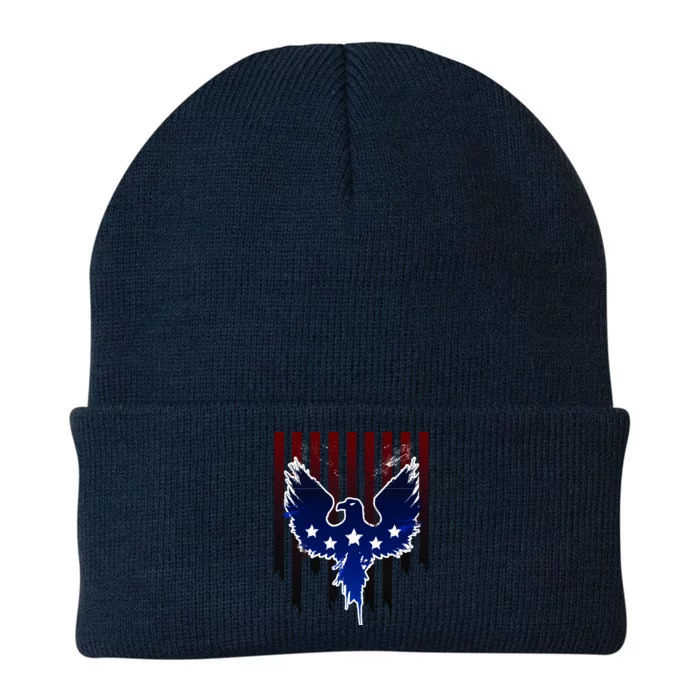 Grunge American Eagle USA Flag Knit Cap Winter Beanie