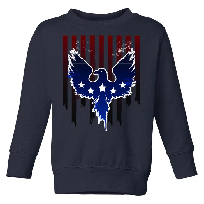 Grunge American Eagle USA Flag Toddler Sweatshirt