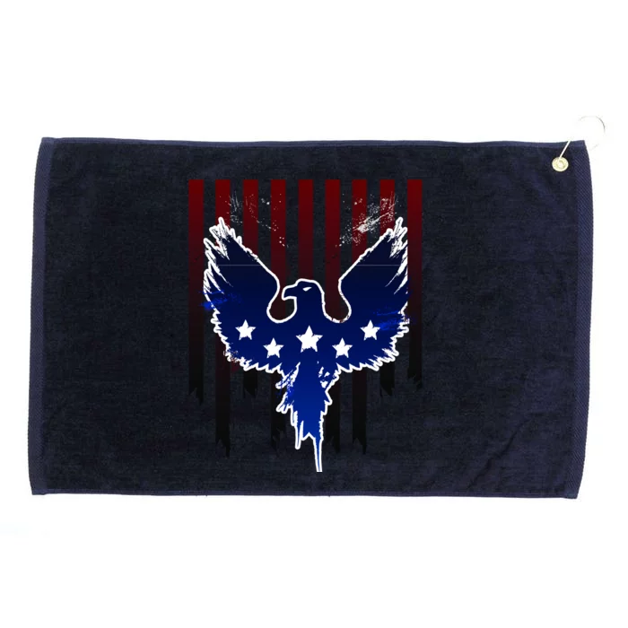 Grunge American Eagle USA Flag Grommeted Golf Towel