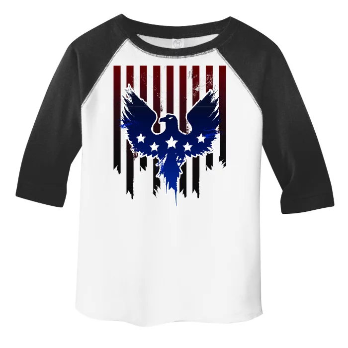 Grunge American Eagle USA Flag Toddler Fine Jersey T-Shirt