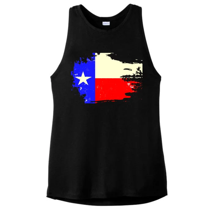 Grunge Texas Flag Ladies Tri-Blend Wicking Tank