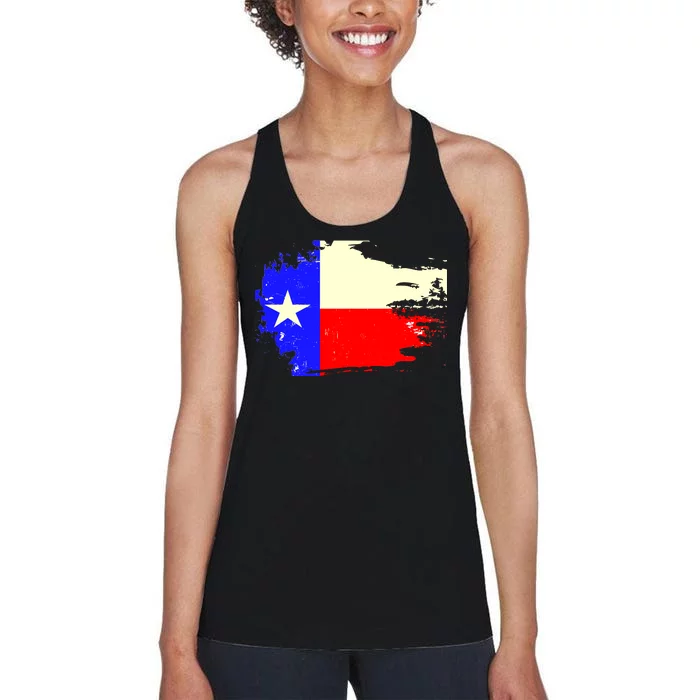 Grunge Texas Flag Women's Racerback Tank