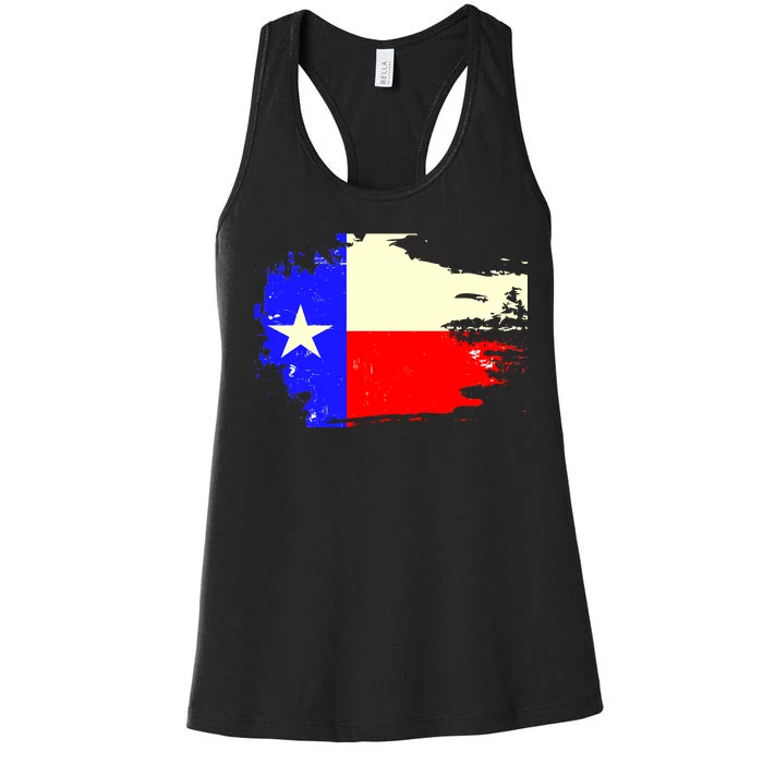 Grunge Texas Flag Women's Racerback Tank