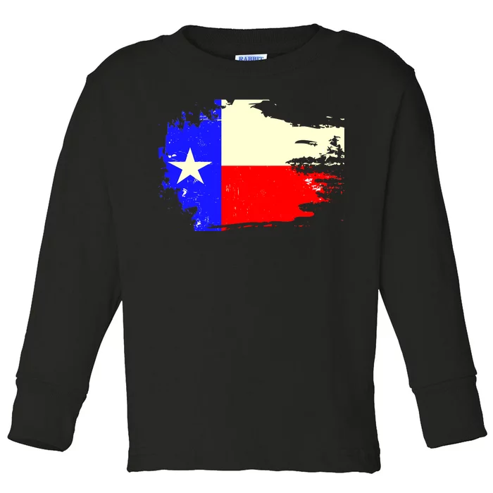 Grunge Texas Flag Toddler Long Sleeve Shirt