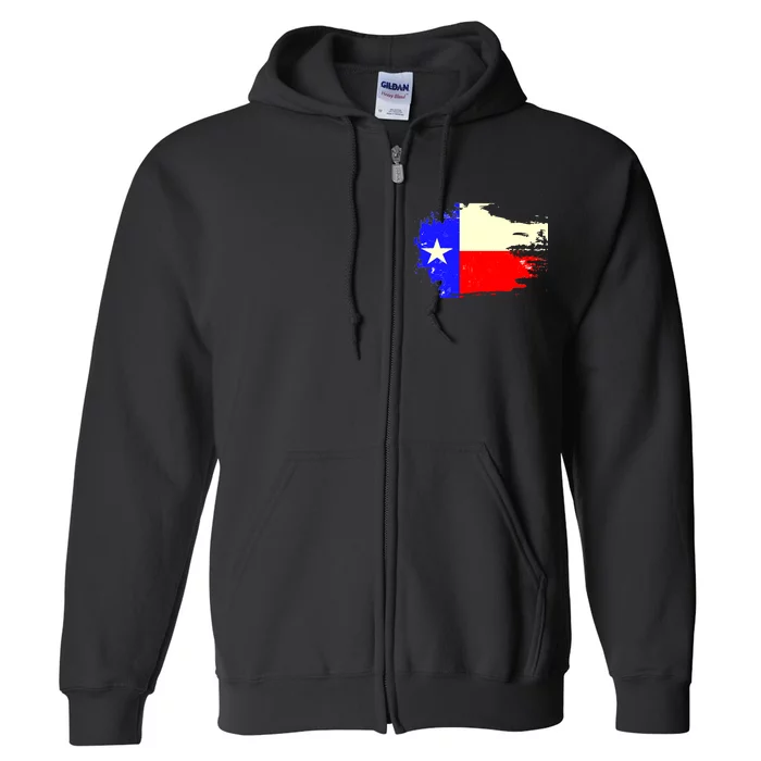 Grunge Texas Flag Full Zip Hoodie