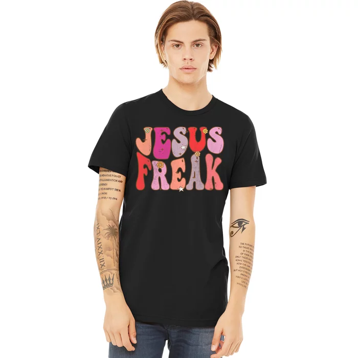 Groovy Retro Vintage Jesus Freak Funny Love Christian Premium T-Shirt