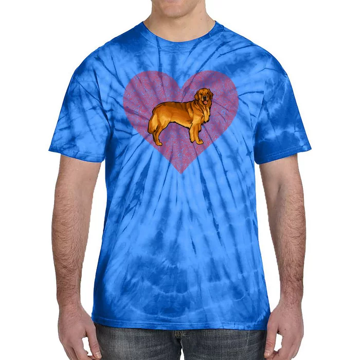 Golden Retriever Valentines Day Dog Love Fingerprint Funny Gift Tie-Dye T-Shirt