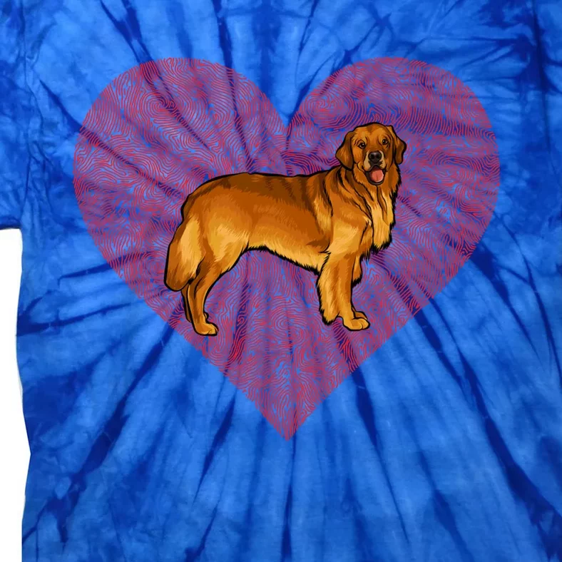 Golden Retriever Valentines Day Dog Love Fingerprint Funny Gift Tie-Dye T-Shirt