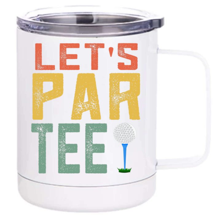 Golf Retro Vintage 70s 80s Style Golfer Player Gift Front & Back 12oz Stainless Steel Tumbler Cup