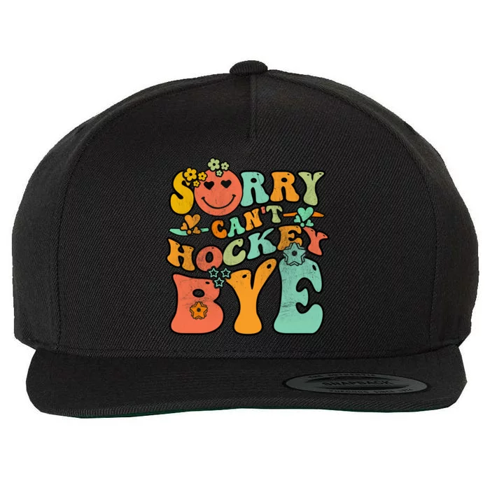 Groovy Retro Vintage Sorry Cant Hockey Bye Gift Wool Snapback Cap