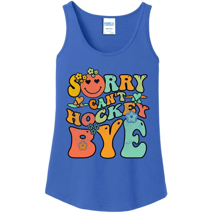 Groovy Retro Vintage Sorry Cant Hockey Bye Gift Ladies Essential Tank